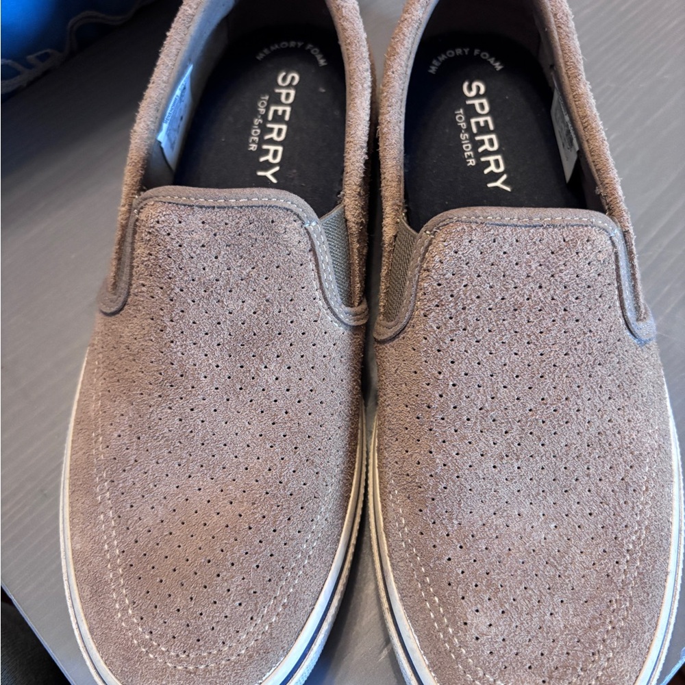 Sperry Men's Brown Suede Slip-On Loafers